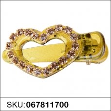 Lovely Crystal Heart Plastic Pinch Clip