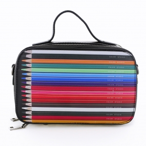 Color Pencil Top Handle Clutch Bag