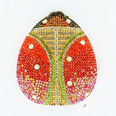 Glamorous Ladybug Crystal Clutch Bag