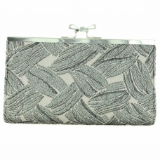 Crystal-embellished Bow Top Palm Clutch