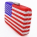 Crystal-Embellished  American Flag Evening Clutch