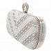 Ring Top Crystal & Pearl Embellished Clutch