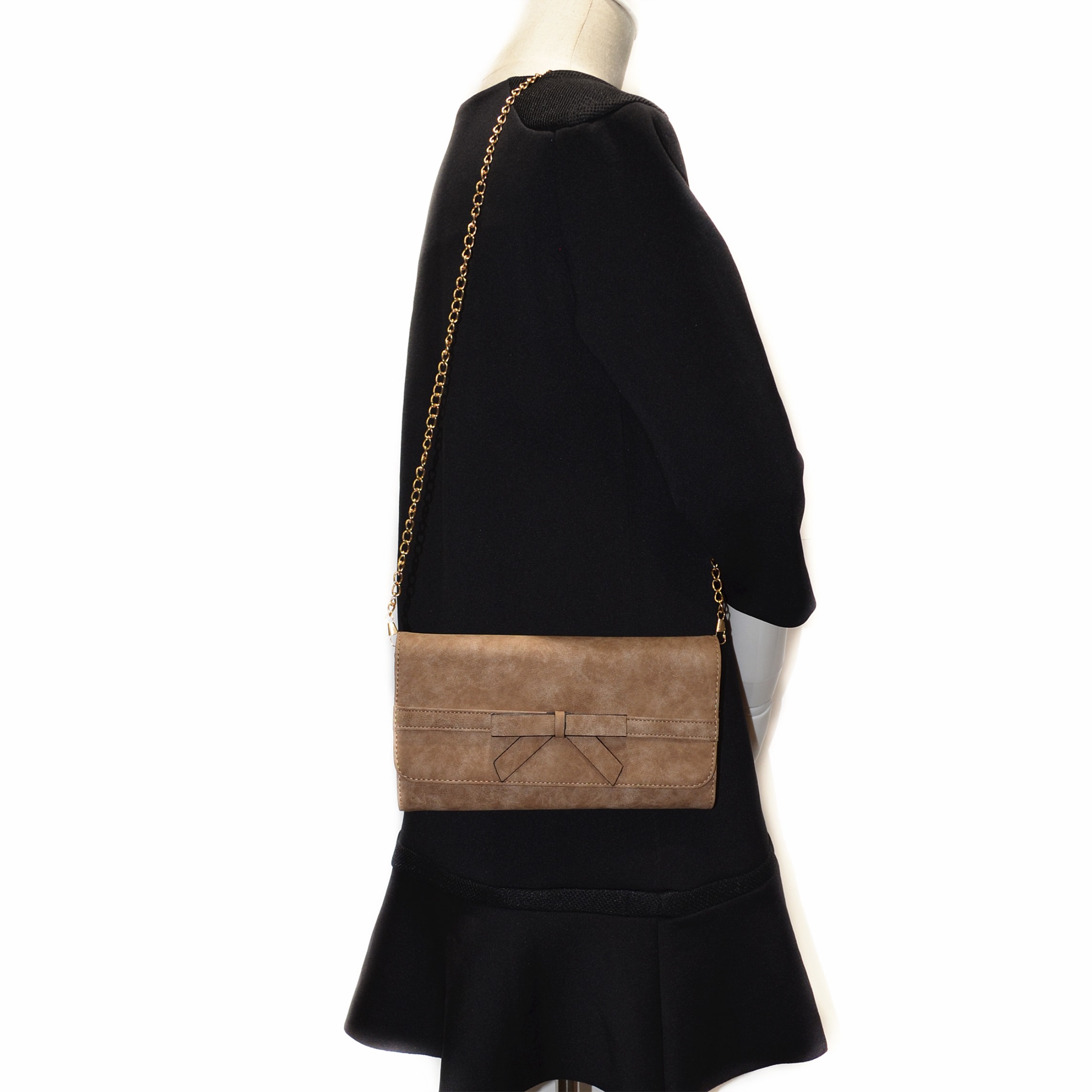 bow textured faux leather wallet on a chain 283756 810 bow textured faux leather wallet on a chain 283756 810
